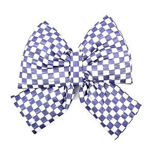 NEW Mackenzie-Childs Violet Check Medium Bow 10x11